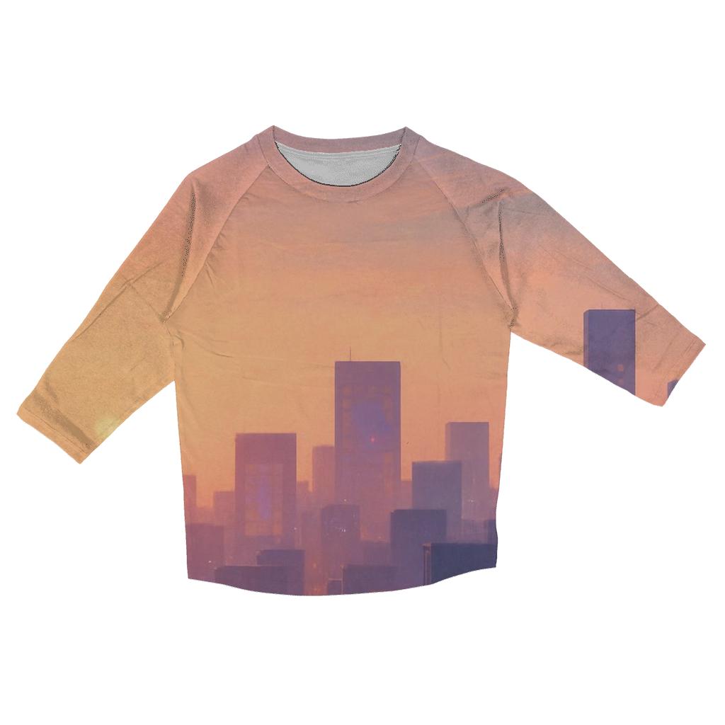 Lavender City Silhouette casual three quarter sleeve shirts