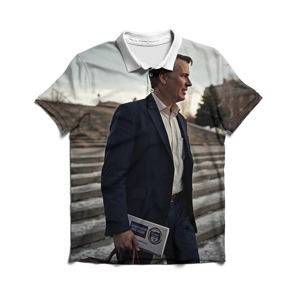 Campus Conversation In Winter Light branded logo polo shirts