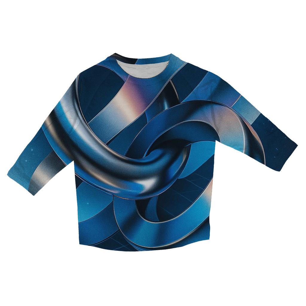 Chromatic Liquid Geometry casual three quarter sleeve shirts