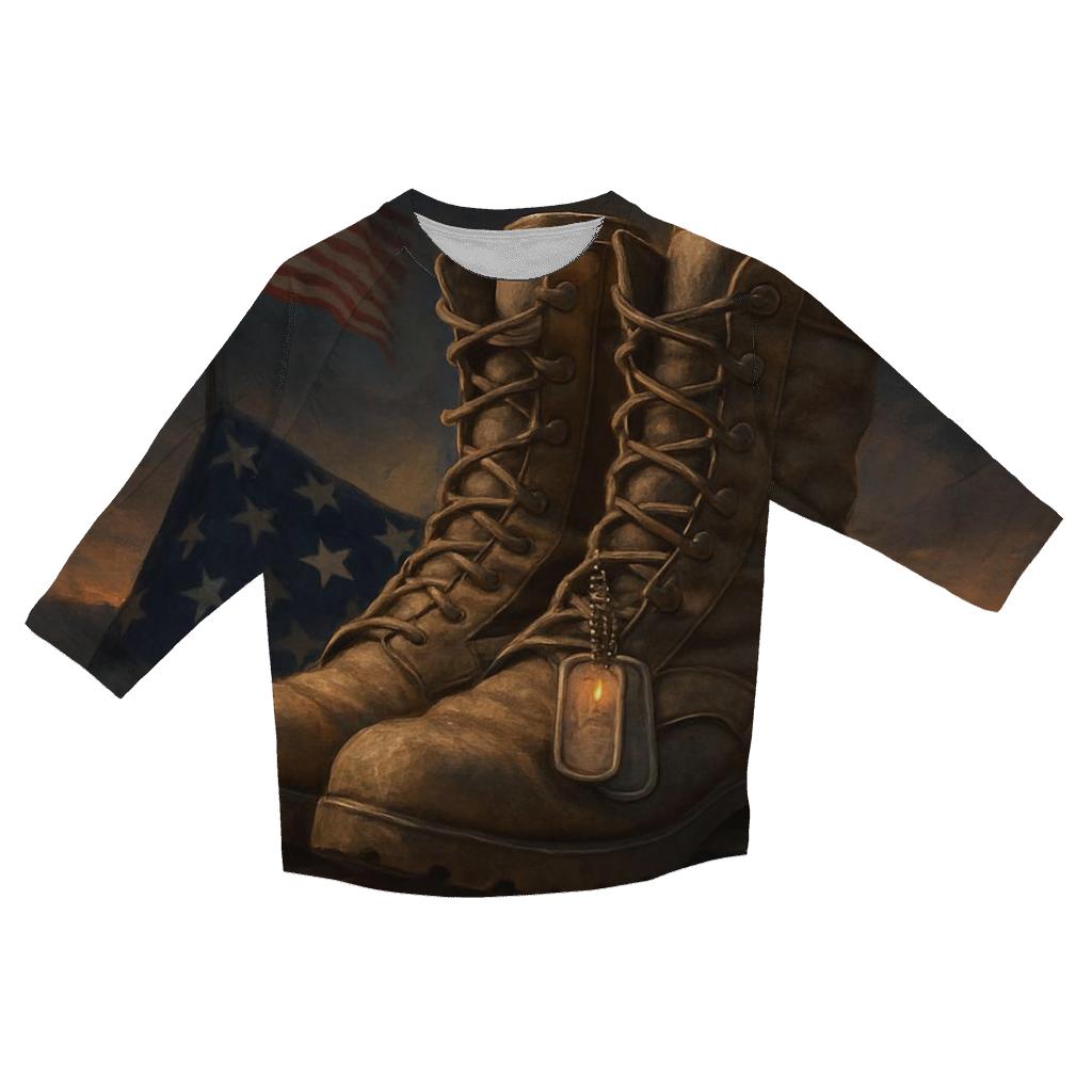 Boots At Twilight Flag casual three quarter sleeve shirts