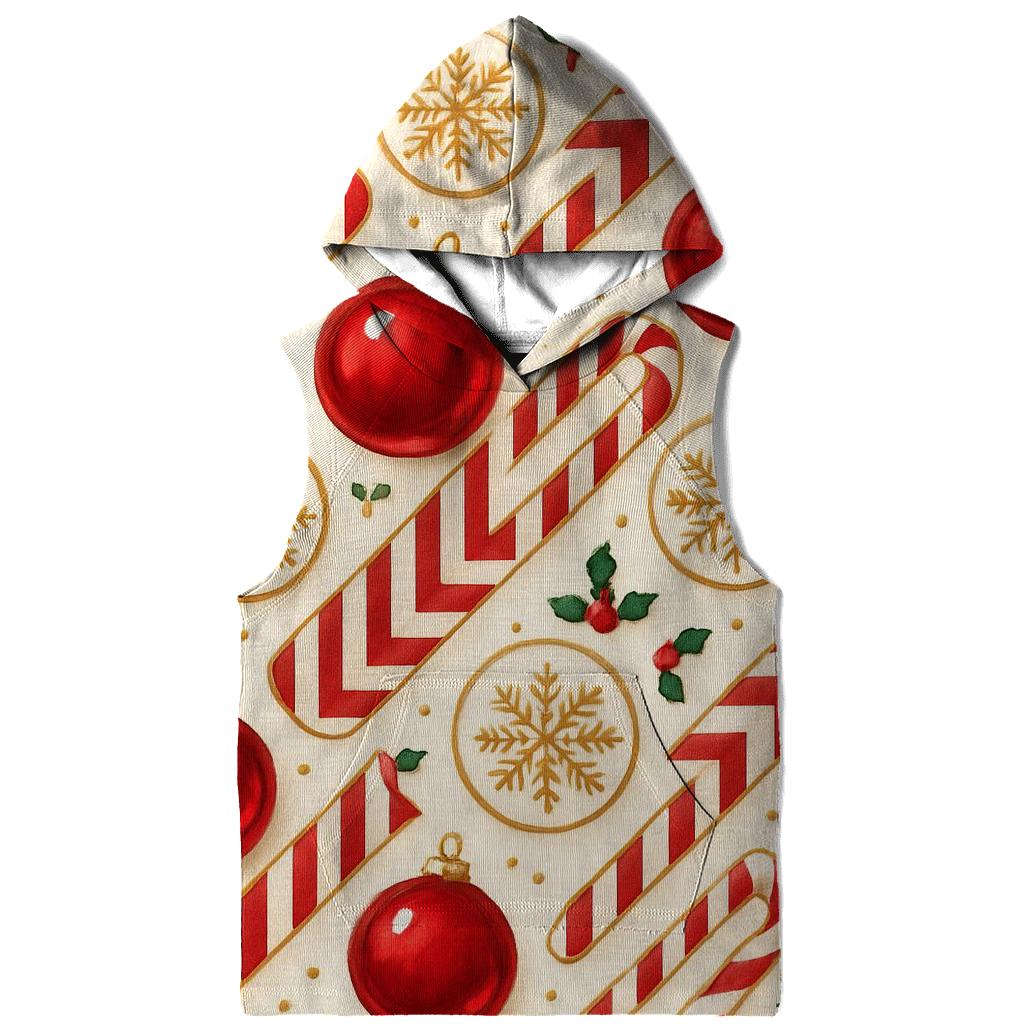 Red Ornament Rhythm On Ivory Background zip-up hoodies