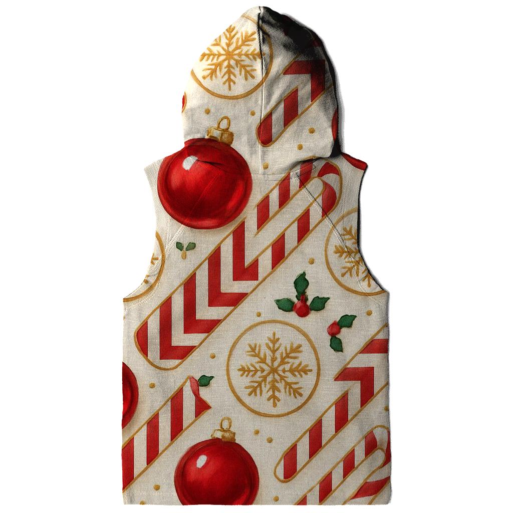 Red Ornament Rhythm On Ivory Background zip-up hoodies