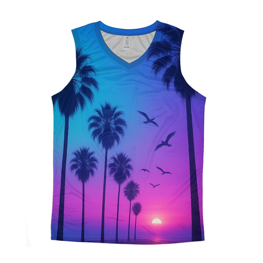 Neon Palms Afterglow casual summer tank tops