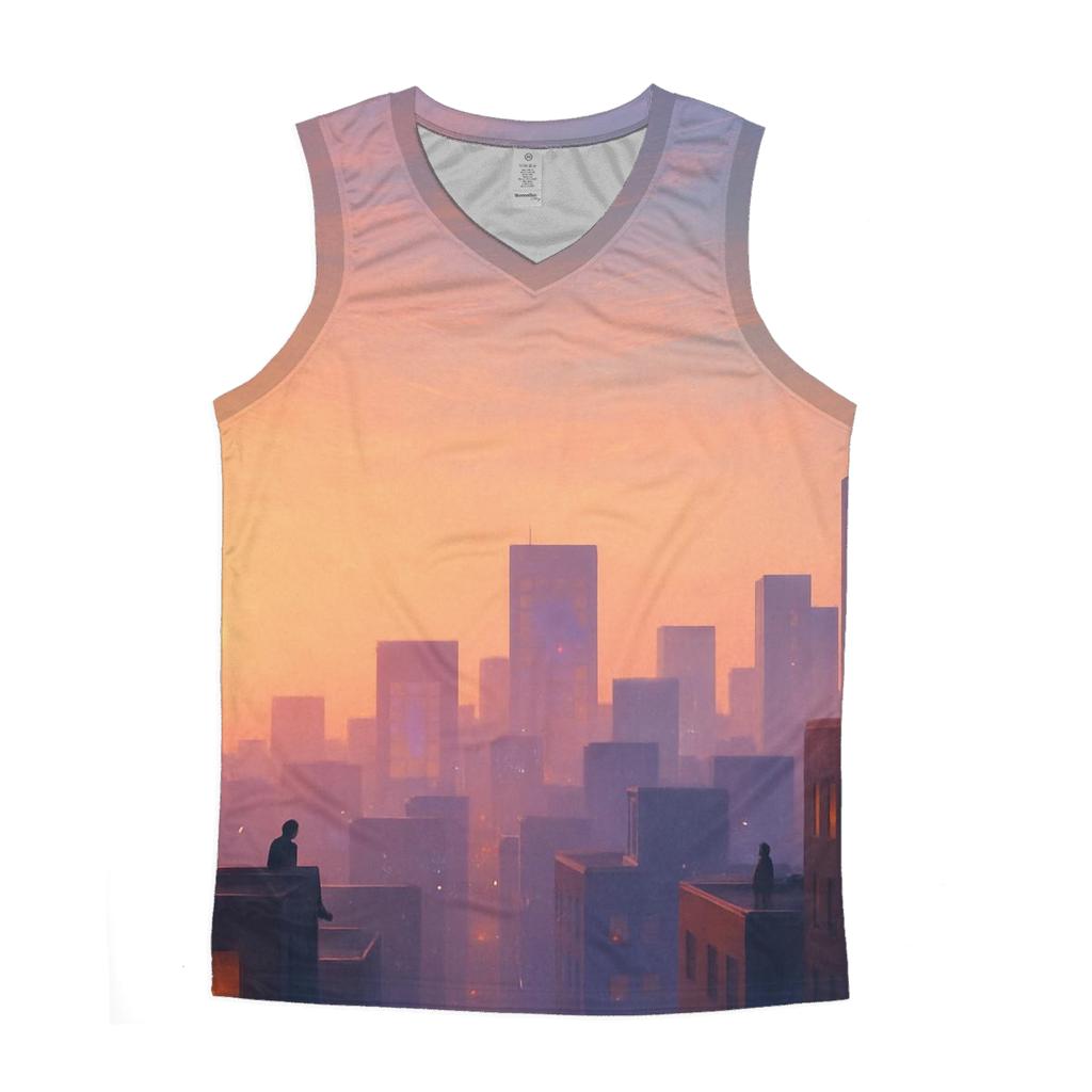 Lavender City Silhouette sports performance tank tops