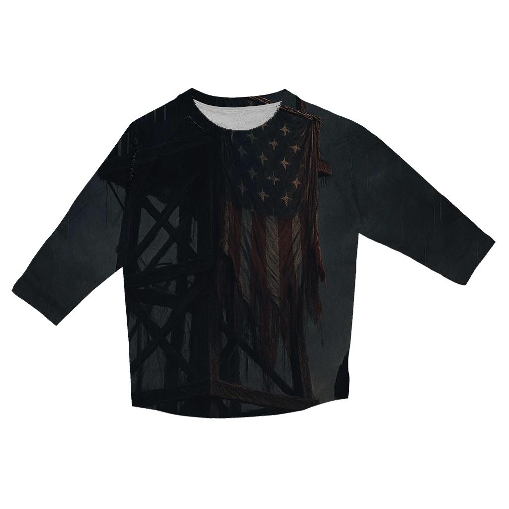 Stars And Stripes Watchtower printed three quarter sleeve shirts