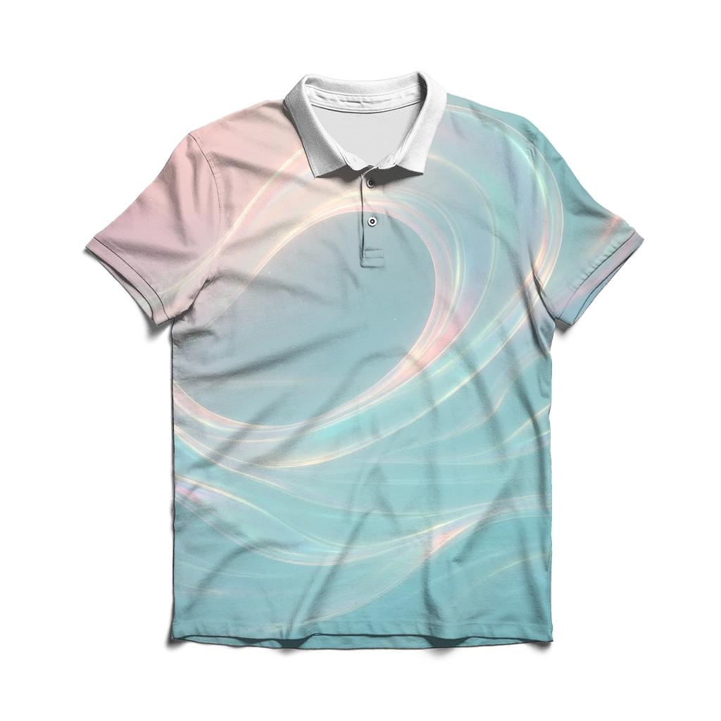 Aurora Wave Gradient branded logo polo shirts