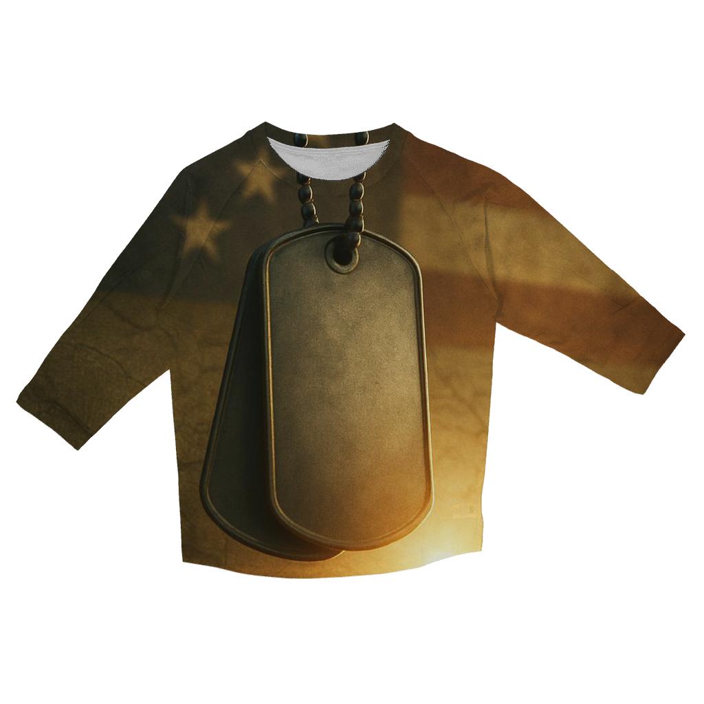 Dog Tags At Sunrise personalized 3/4 sleeve tees