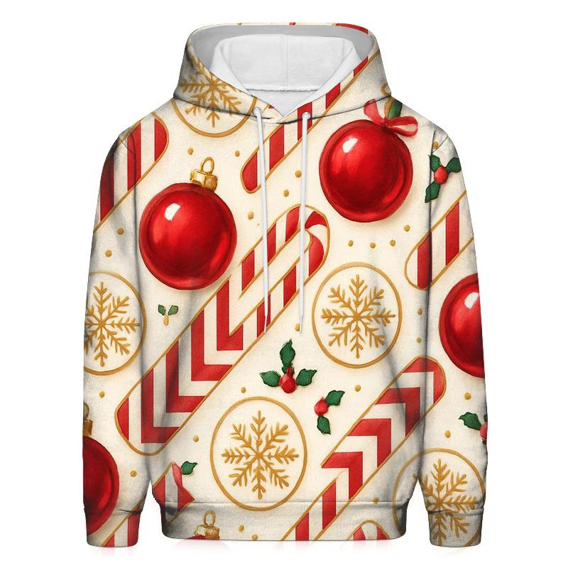 Red Ornament Rhythm On Ivory Background embroidered hoodies