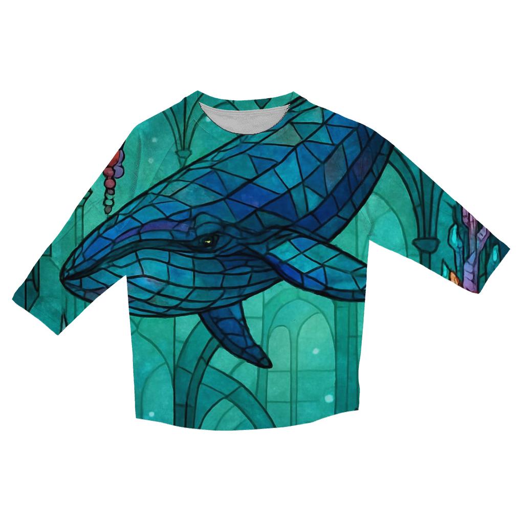 Chromatic Reef Whale cotton quarter sleeve shirts