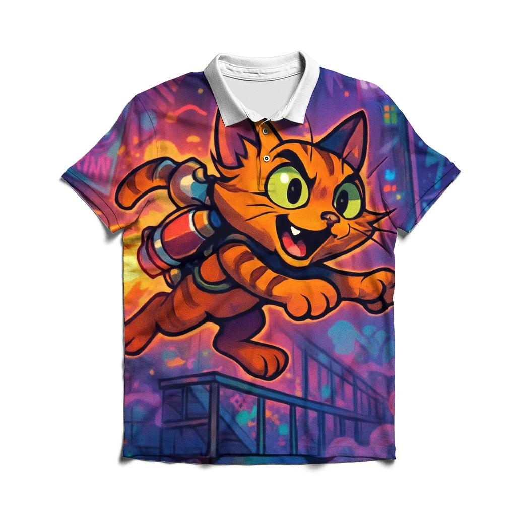Punk Rocket Alley Cat personalized polo shirts