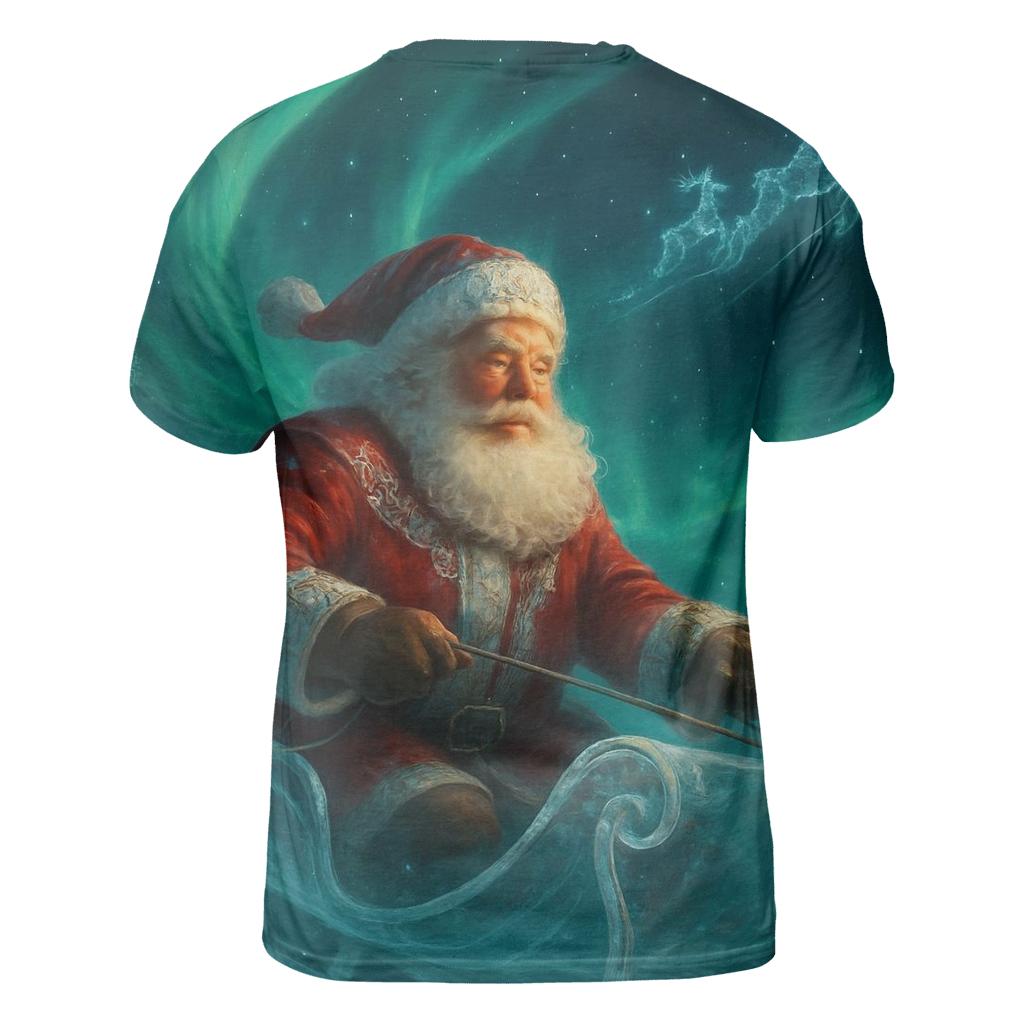 Aurora Sleighbound Santa artistic all-over print tops