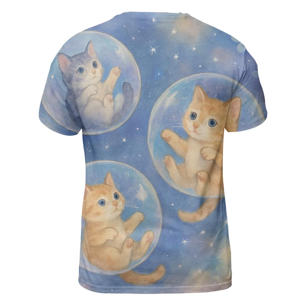 Cosmic Bubble Kittens unique graphic print tees