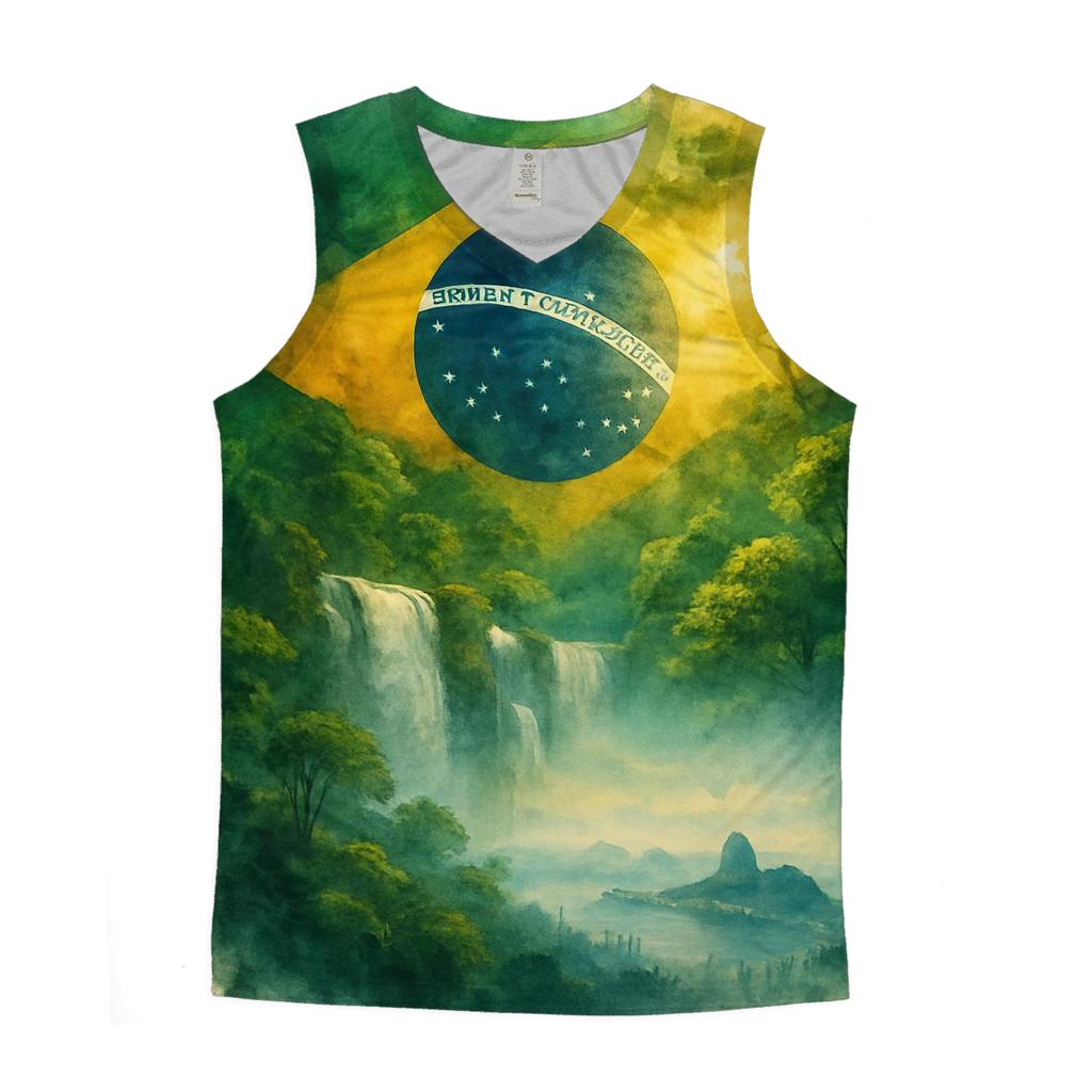 Brazil Rainforest Banner sports performance tank tops