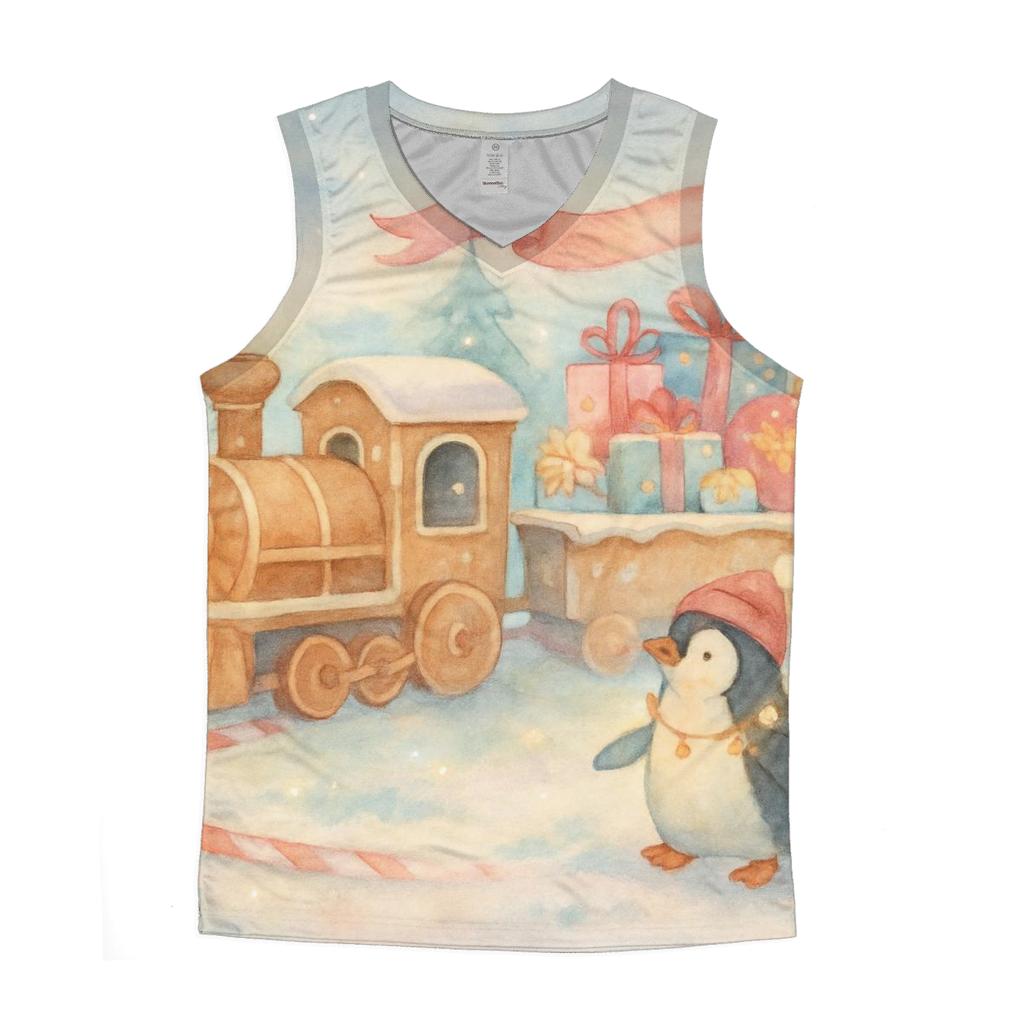 Gingerbread Train Parade cotton sleeveless tops