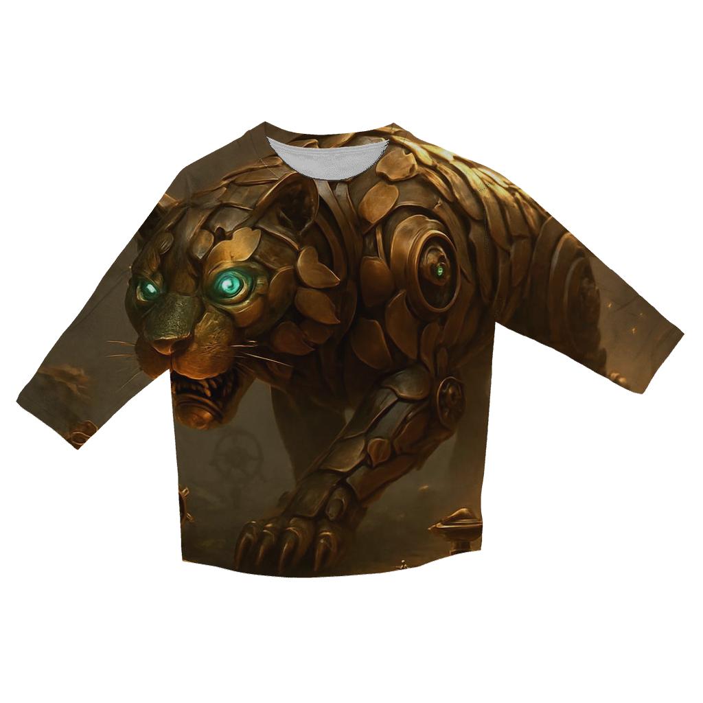 Mechanical Bloom Tiger trendy 3/4 sleeve tops