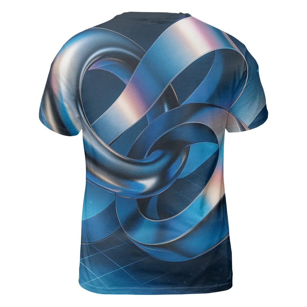 Chromatic Liquid Geometry vibrant all-over design tees