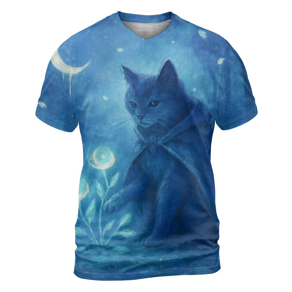 Moonlit Botanist Cat statement graphic shirts