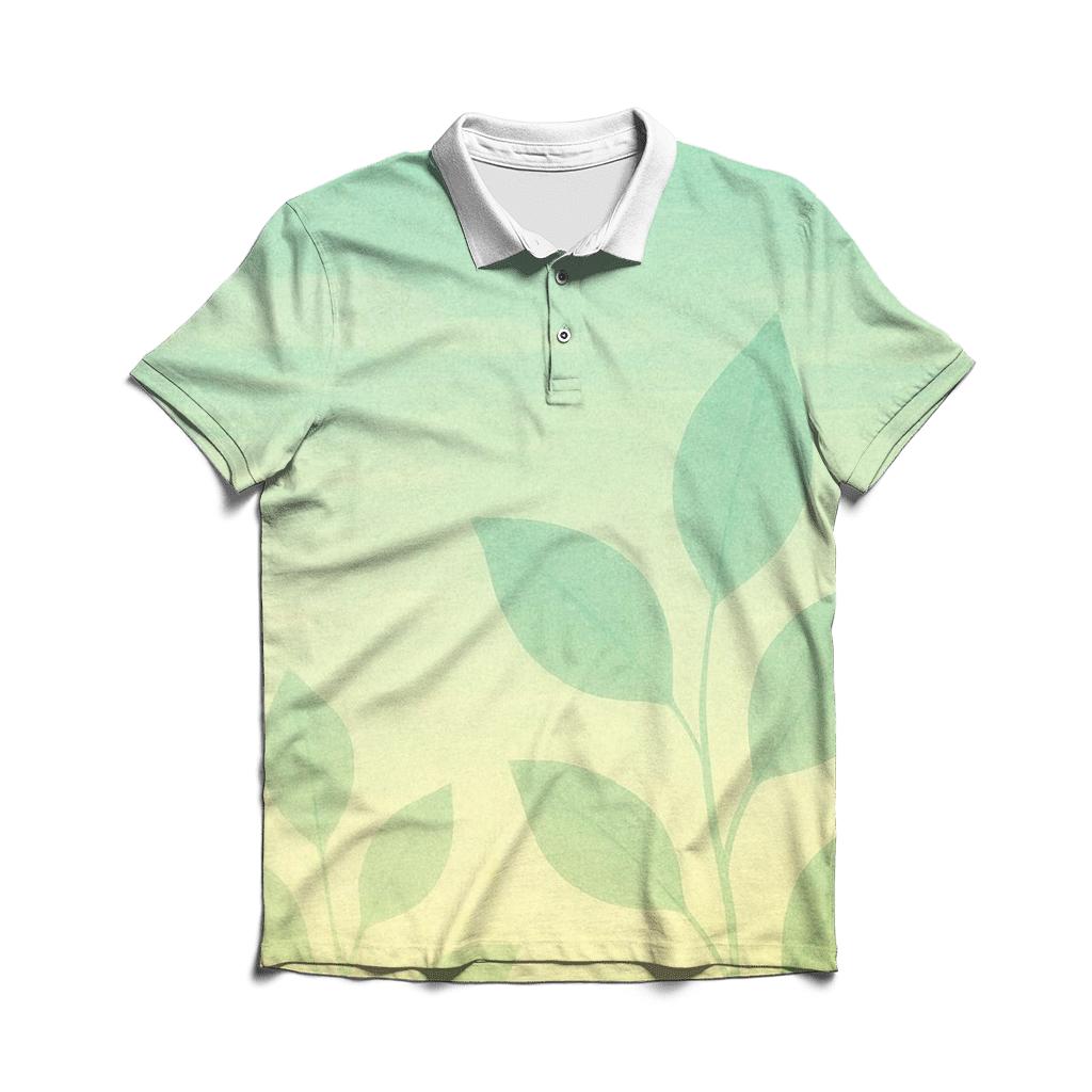Meadow Sky Drift embroidered polo tops