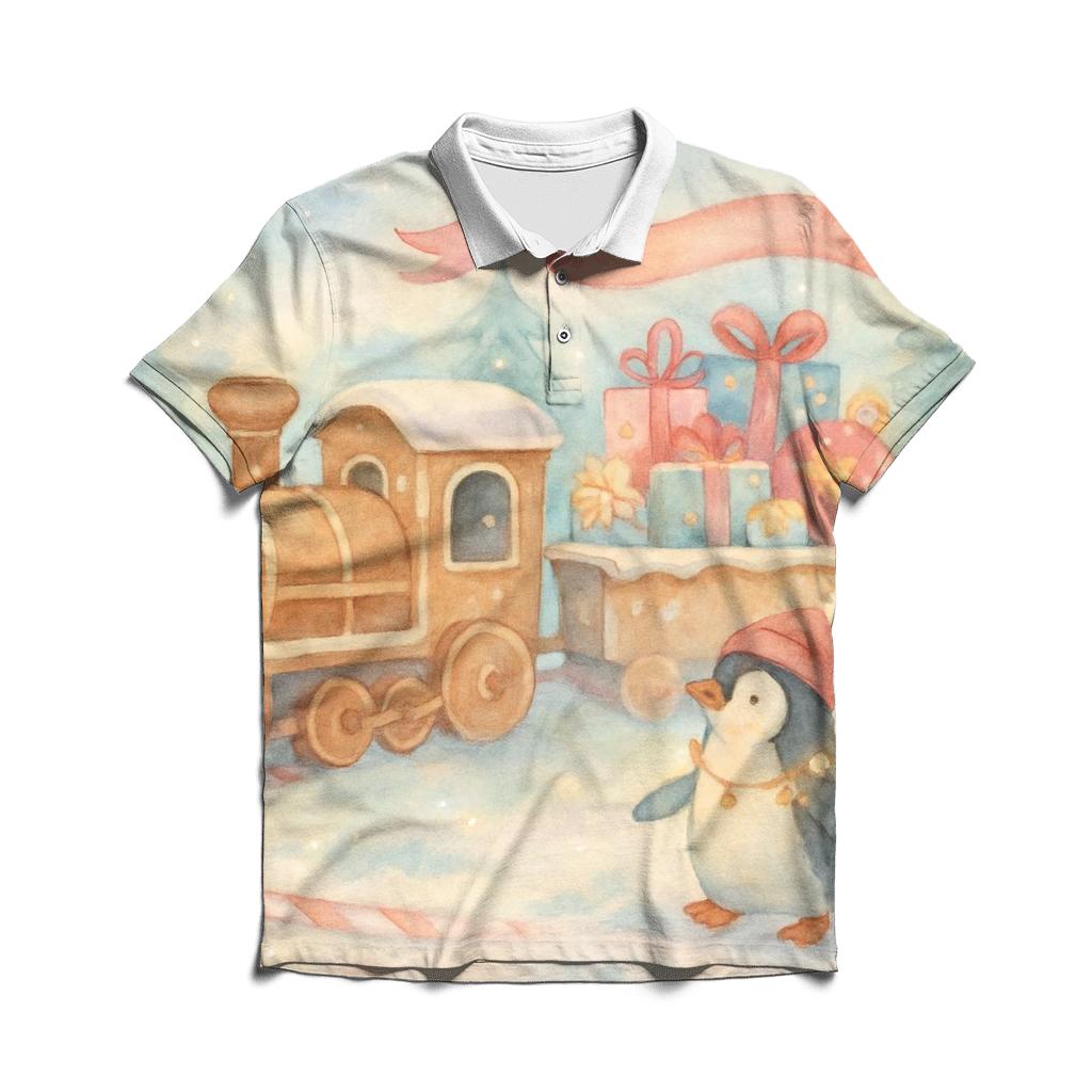 Gingerbread Train Parade classic pique polos