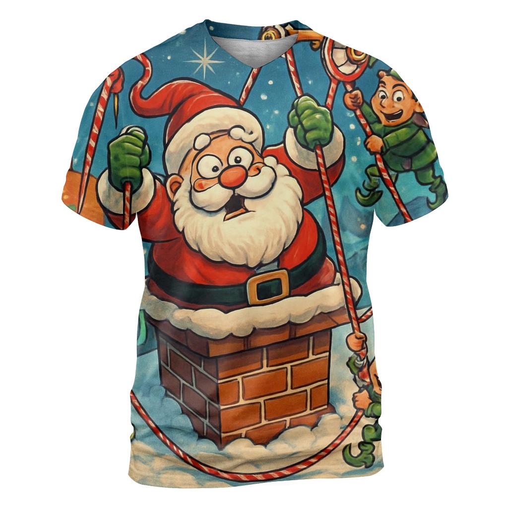 Santa Stuck Spectacle personalized full print shirts