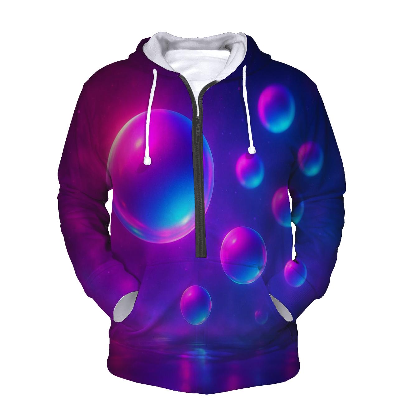 Neon Orb Drift zip-up hoodies