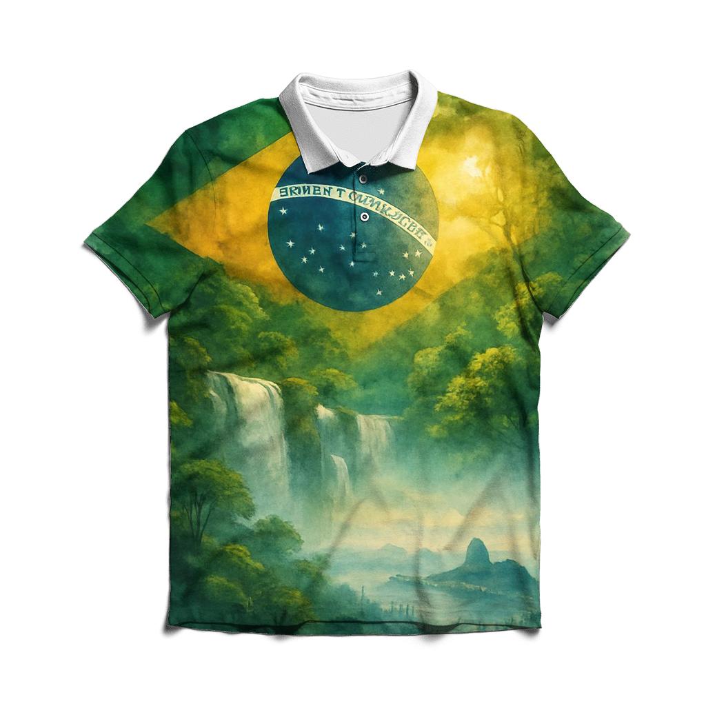 Brazil Rainforest Banner custom polo shirts