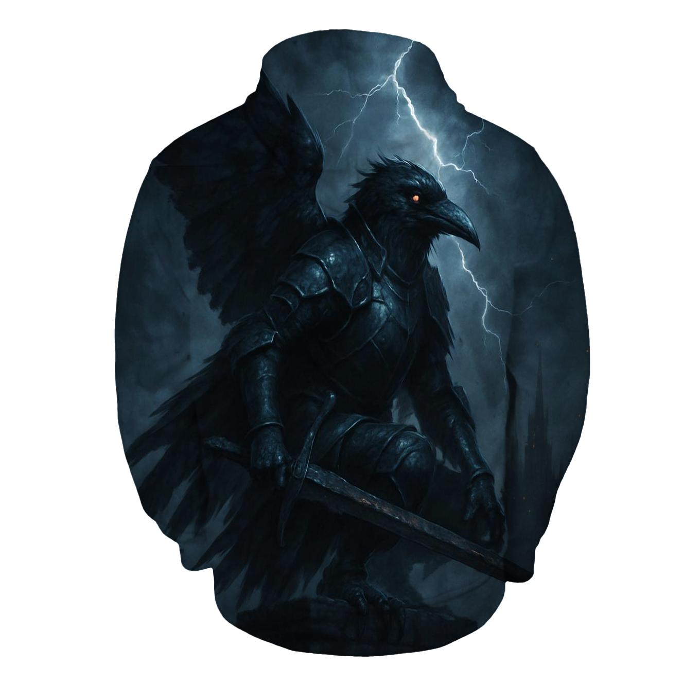 Raven Knight Of Midnight Steel graphic hoodies