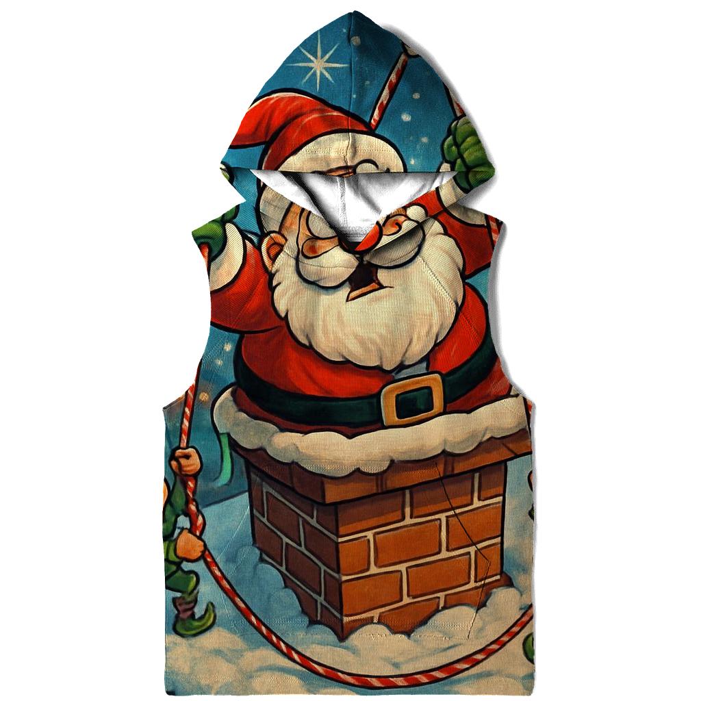 Santa Stuck Spectacle premium hoodies