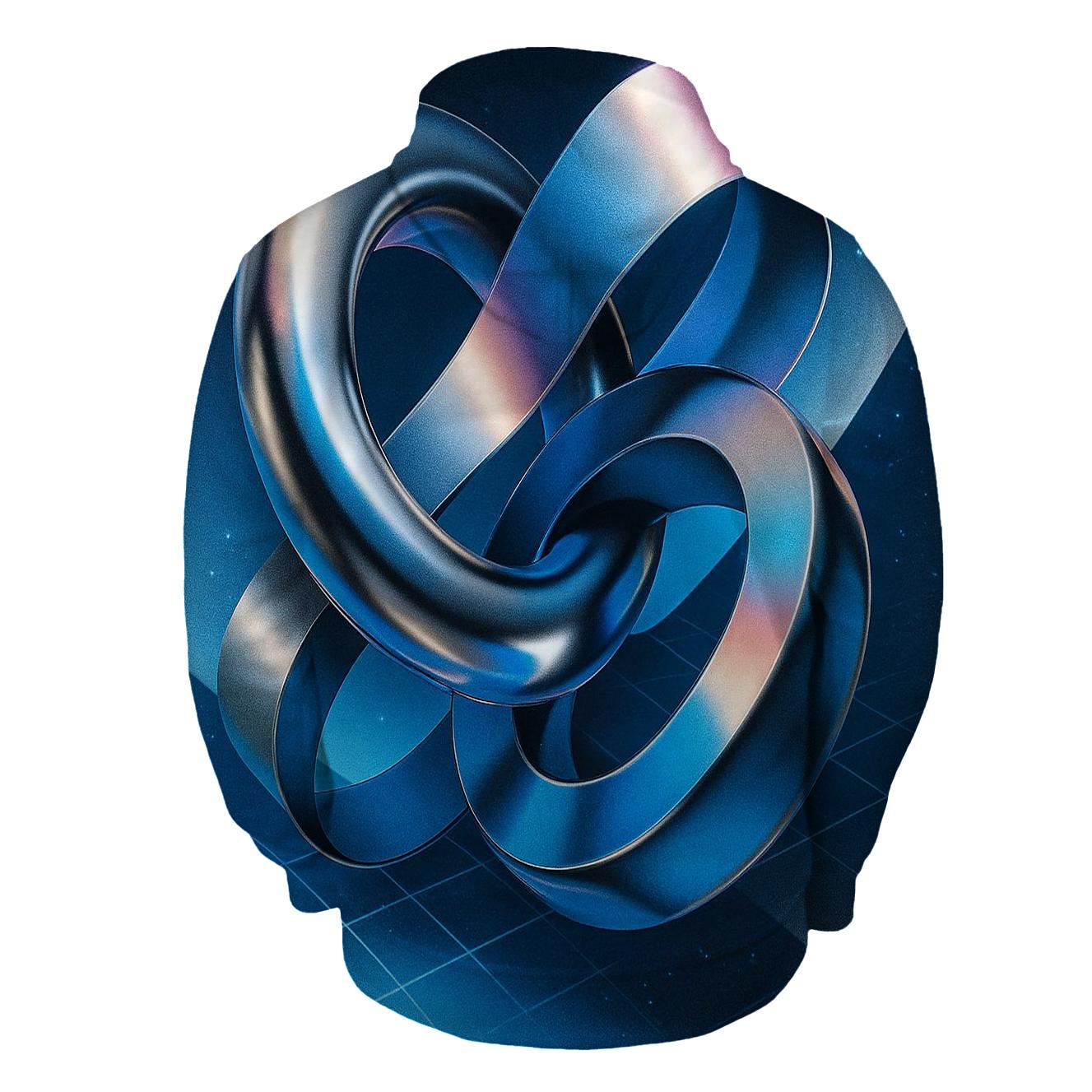 Chromatic Liquid Geometry embroidered hoodies