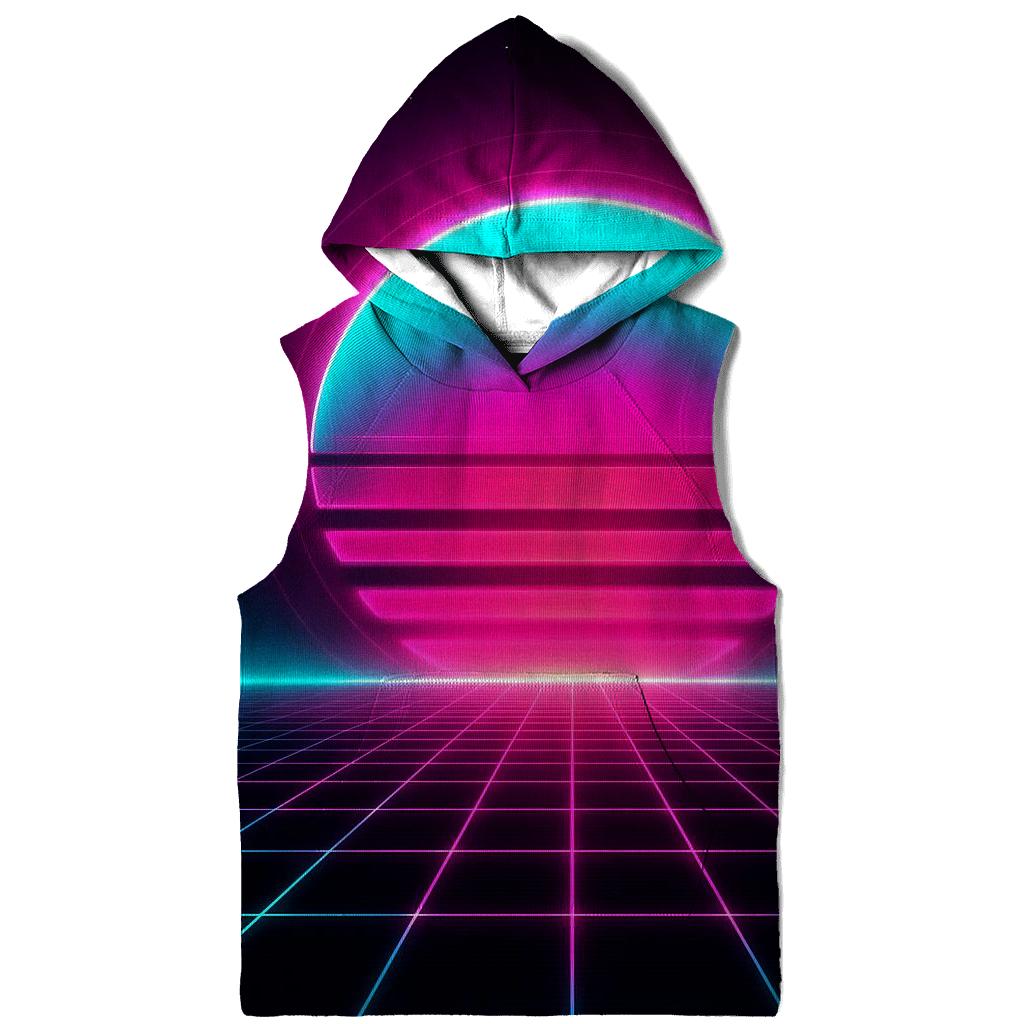 Neon Grid Horizon designer hoodies