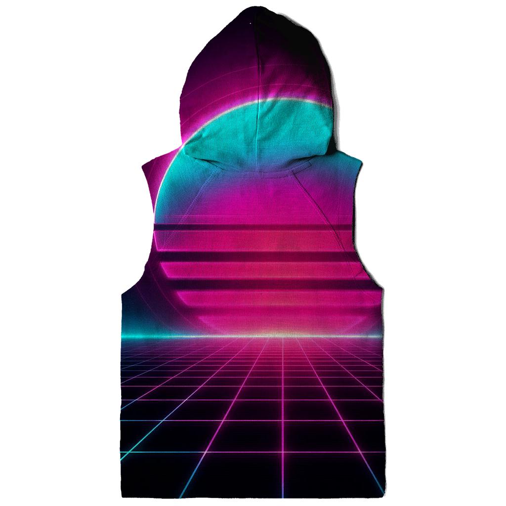 Neon Grid Horizon designer hoodies