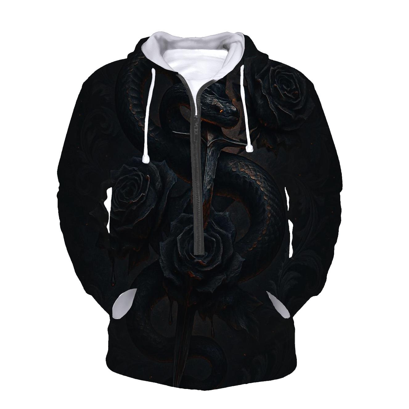 Serpent Dagger And Blooming Thorns designer hoodies