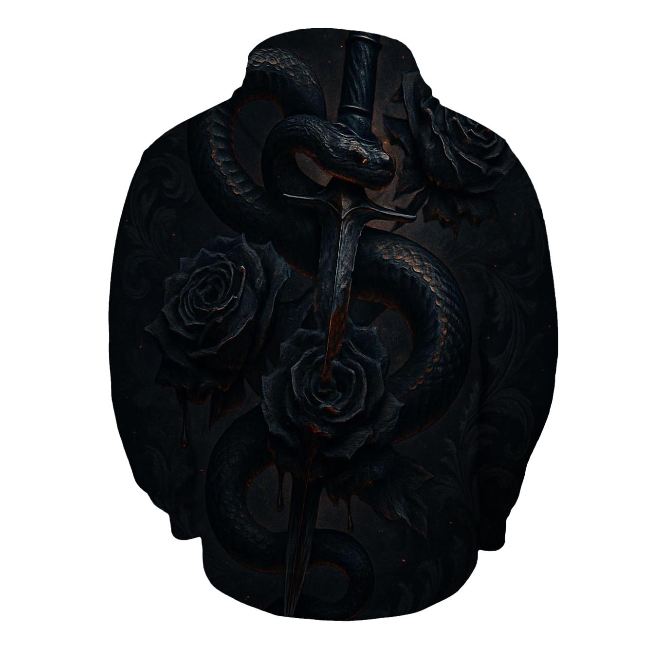 Serpent Dagger And Blooming Thorns designer hoodies