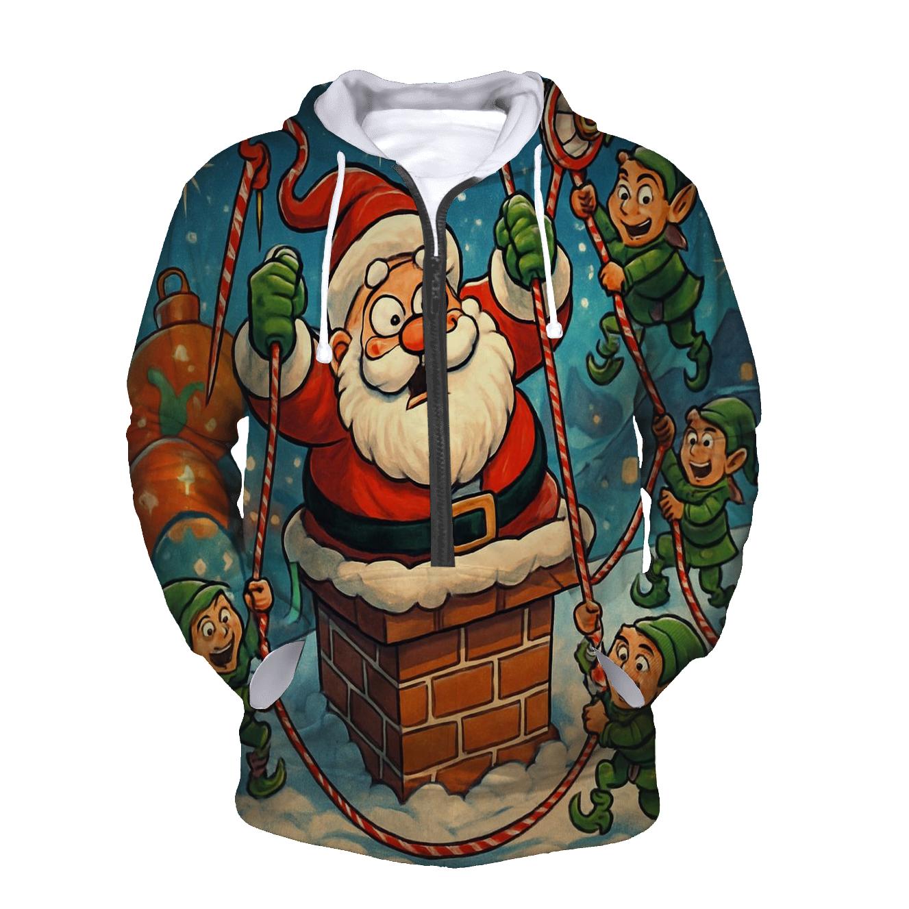 Santa Stuck Spectacle premium hoodies