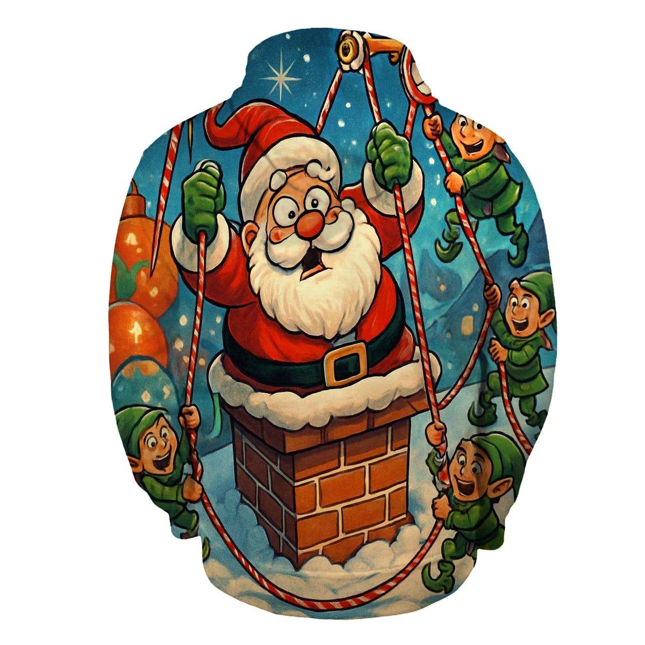 Santa Stuck Spectacle premium hoodies