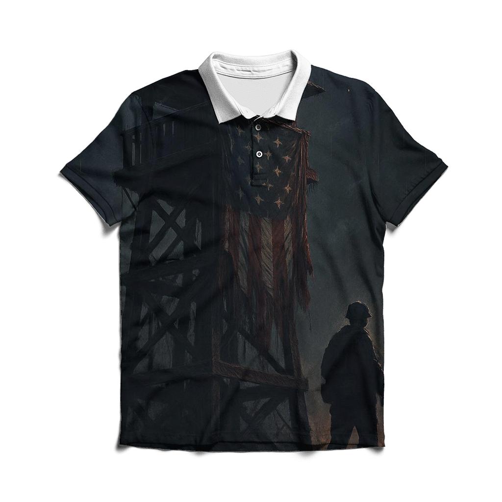 Stars And Stripes Watchtower custom polo shirts
