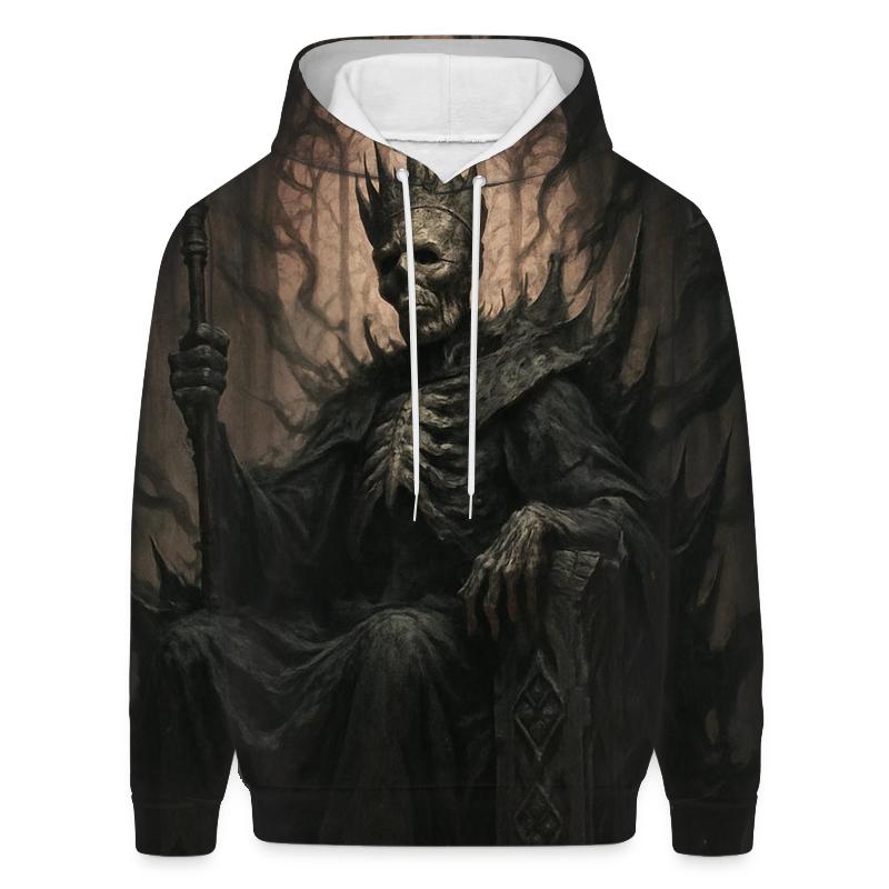 Ashen Throne Of The Skeleton King printed hoodies