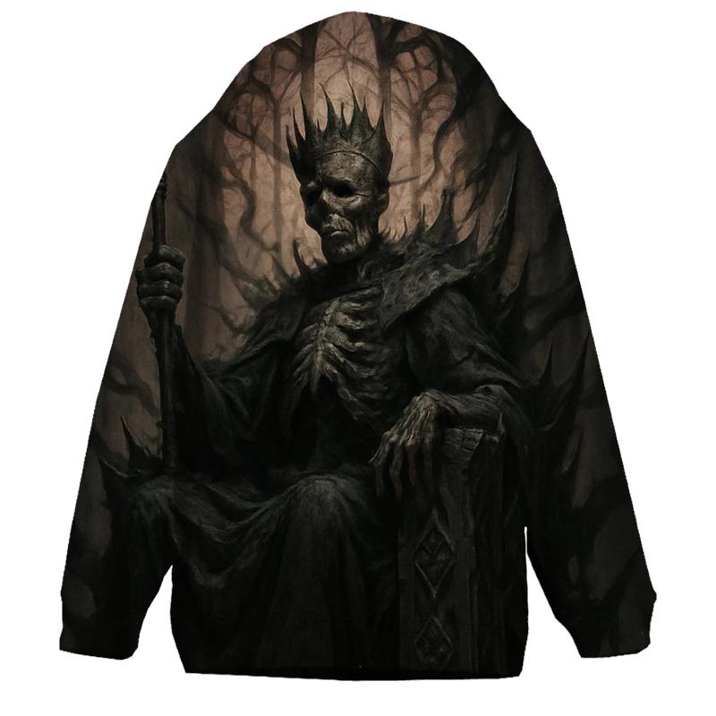 Ashen Throne Of The Skeleton King printed hoodies