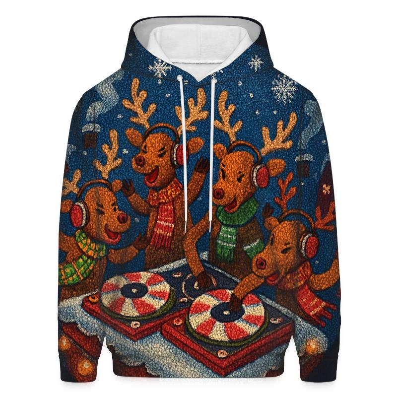 Reindeer Record Night designer hoodies