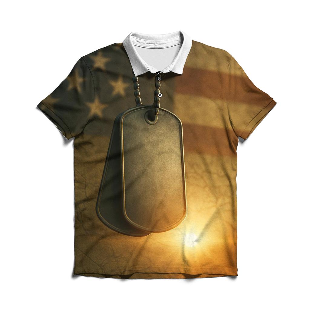 Dog Tags At Sunrise casual sports polo shirts