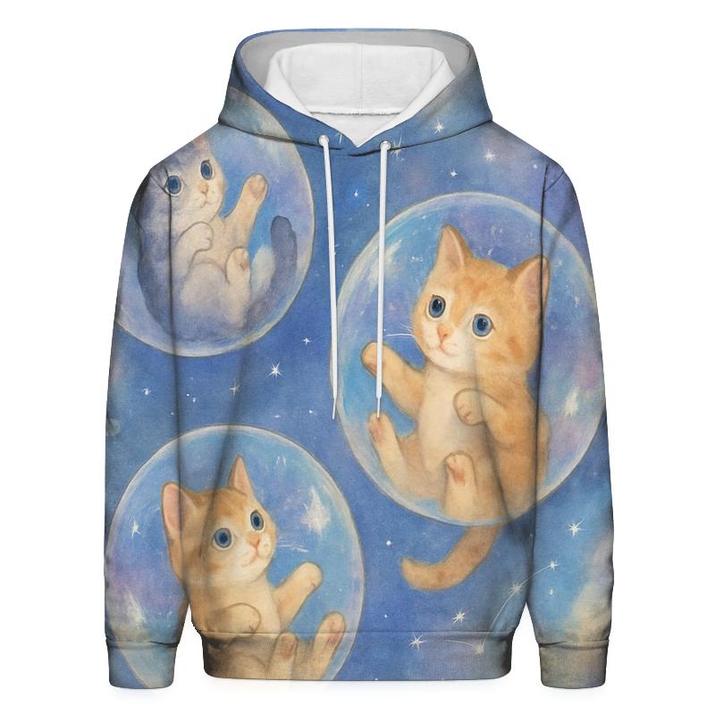 Cosmic Bubble Kittens embroidered hoodies