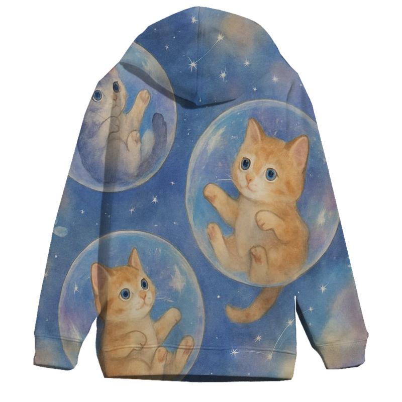 Cosmic Bubble Kittens embroidered hoodies