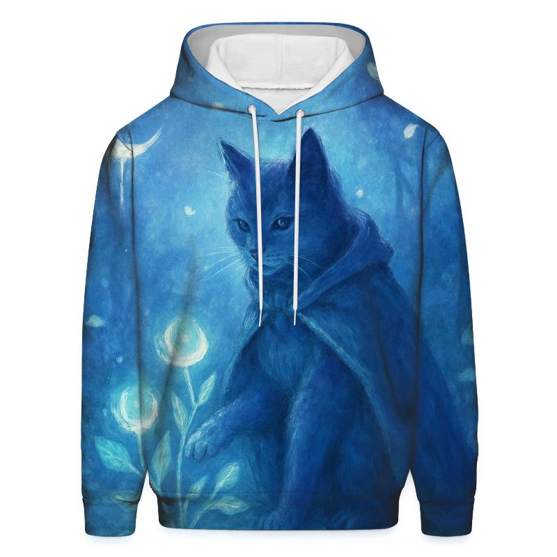Moonlit Botanist Cat lightweight hoodies