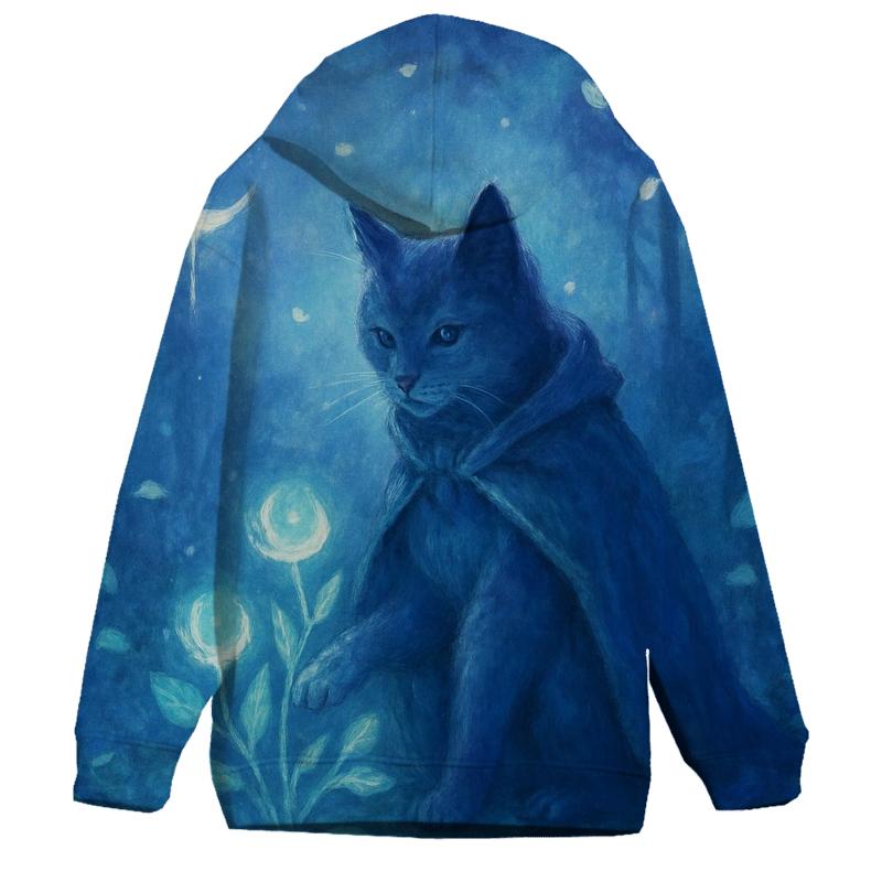 Moonlit Botanist Cat lightweight hoodies