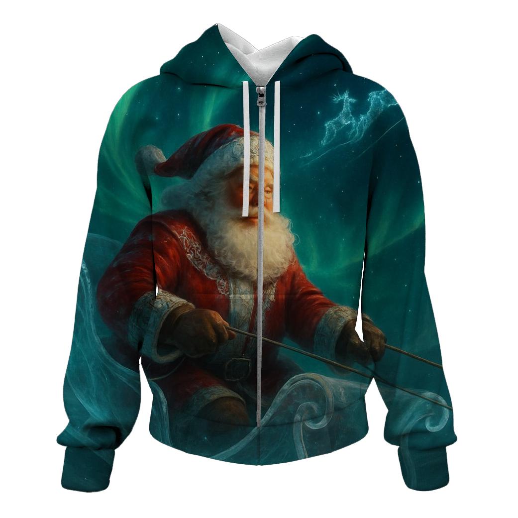 Aurora Sleighbound Santa premium hoodies