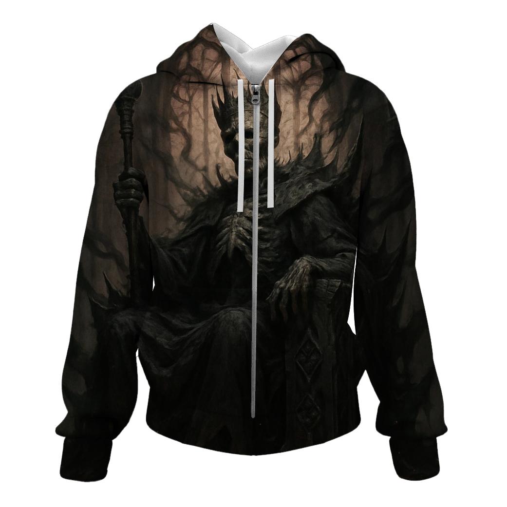 Ashen Throne Of The Skeleton King graphic hoodies