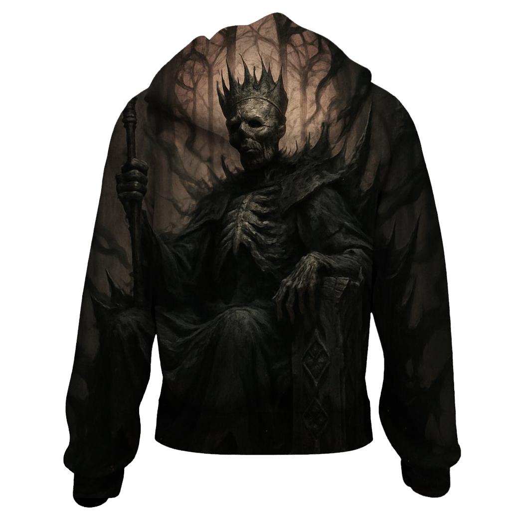 Ashen Throne Of The Skeleton King graphic hoodies