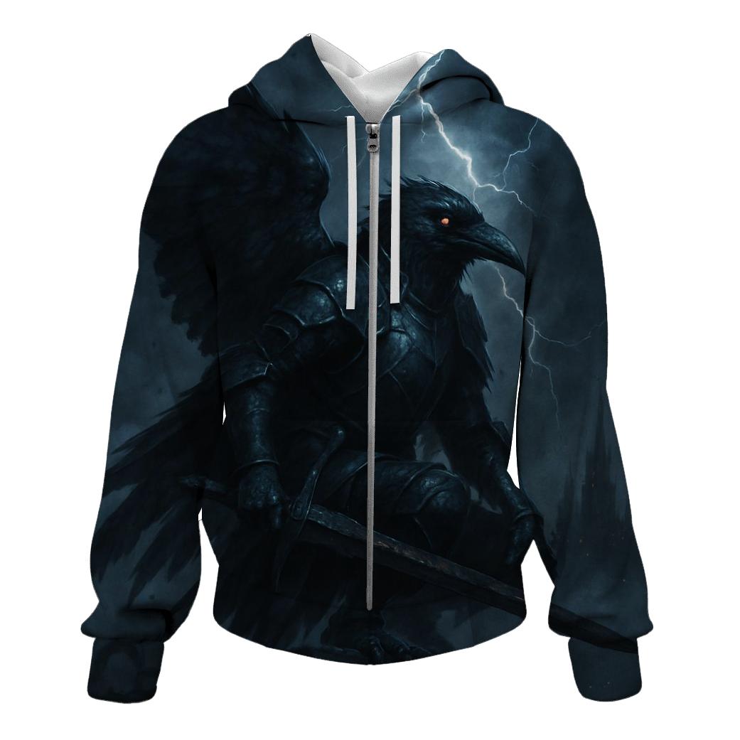 Raven Knight Of Midnight Steel zip-up hoodies