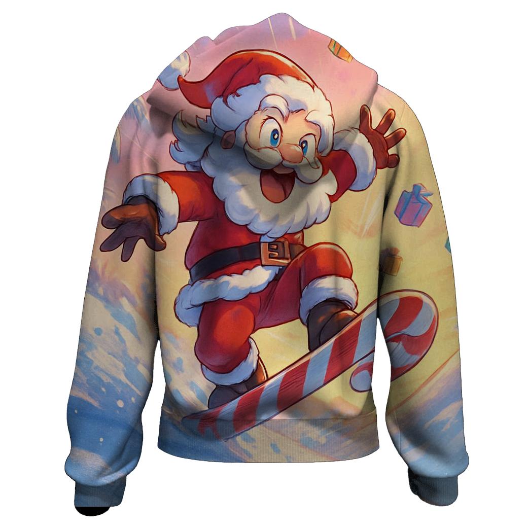 Surfboard Santa Sunset hoodie styles