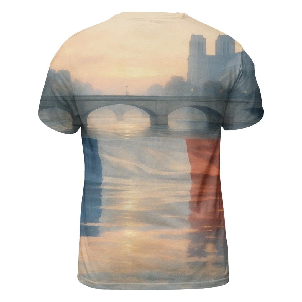 France Seine Reflection artistic all-over print tops